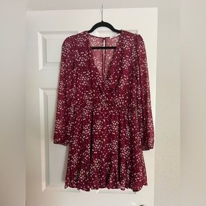 Burgundy Long Sleeve Dress Size M